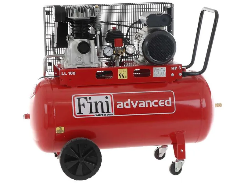 Fini Advanced MK 103-100-3M - Compresseur électrique monophasé à courroie - Moteur 3 CV - 100 L