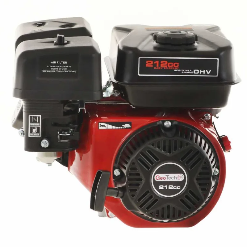 Moteur à essence monocylindrique 4 temps à arbre horizontal GeoTech Pro 212 cm3