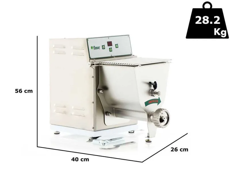 FIMAR PF25E - Machine à pâtes professionnelle triphasée 2 en 1 - Pétrissage et extrusion