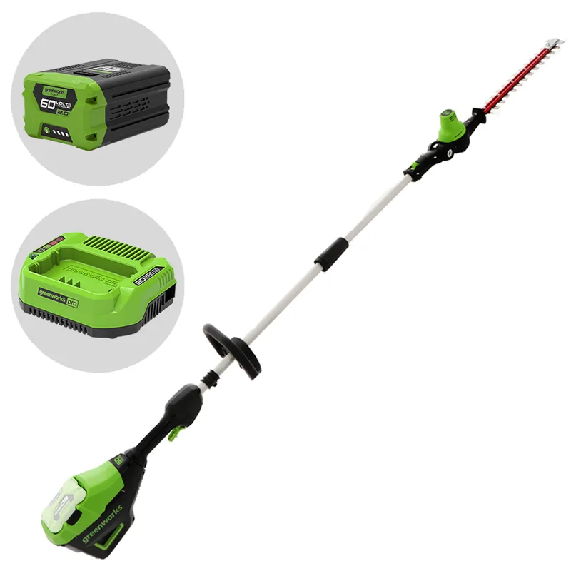 Greenworks G60PHT51 - Taille-haie sur perche de rallonge à batterie 60V 2Ah