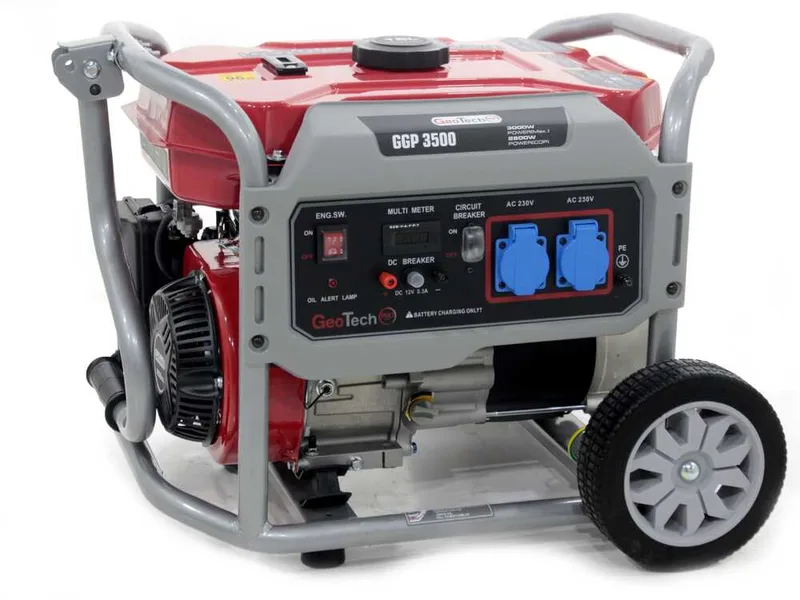 GeoTech Pro GGP 3500 - Groupe électrogène sur chariot avec AVR 3 kW - Continue 2.8 kw Monophasé