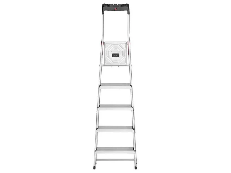 Hailo L60, 5 marches, 1.68 m - Échelle en aluminium avec tréteau - Ultra-légère