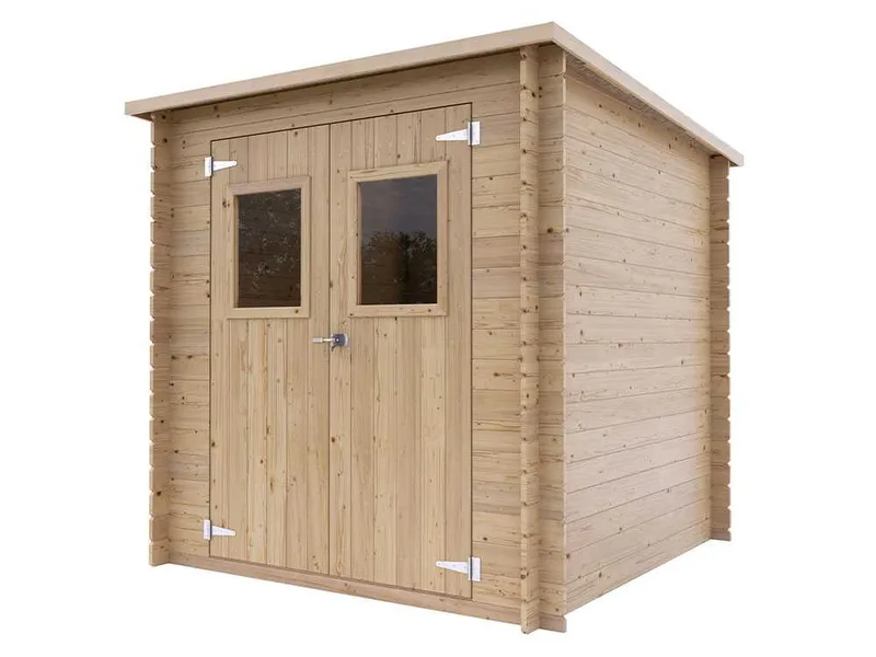 Alce Vibo 198 x 198 cm – Abri de jardin en bois - Avec fenêtres frontales – 198 x 198 x 195 cm