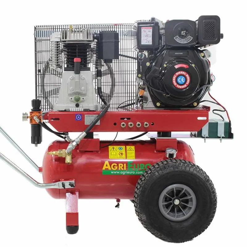 Motocompresseur avec moteur diesel AgriEuro GVD 50/700 AE compresseur thermique à gasoil démarrage électrique