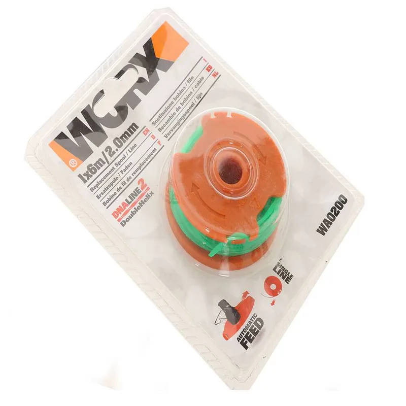Blister Bobine 6 m x 2 mm pour coupe-bordures Worx WG168E 40V