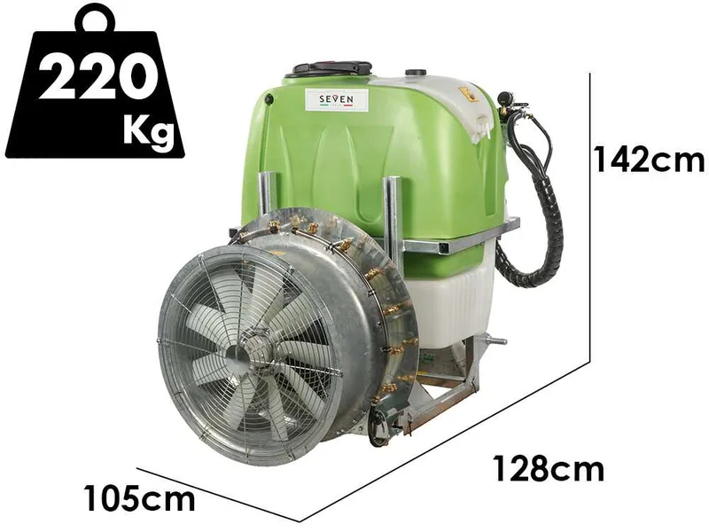 Seven Italy 400 - Atomiseur porté pour tracteur pour pulvérisation - Cuve 400 L - Pompe APS 71