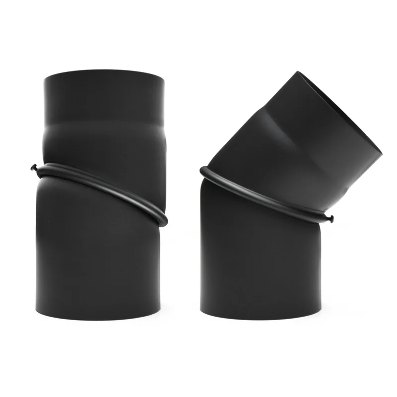 Raik Basic coude de tuyau de fumée 150mm noir 0–45° sans porte pour tuyau de fumée / conduit de fumée