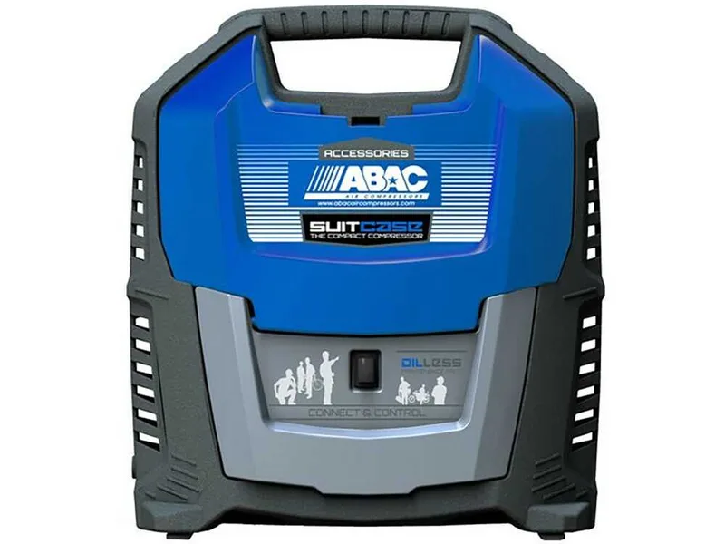 Abac Suitcase - Compresseur d'air électrique portatif monophasé, oil-less - Moteur 1,5 HP