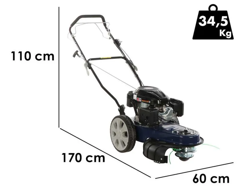 BullMach FAUNO 196-560 - Débroussailleuse à roues à essence 4 temps tracté