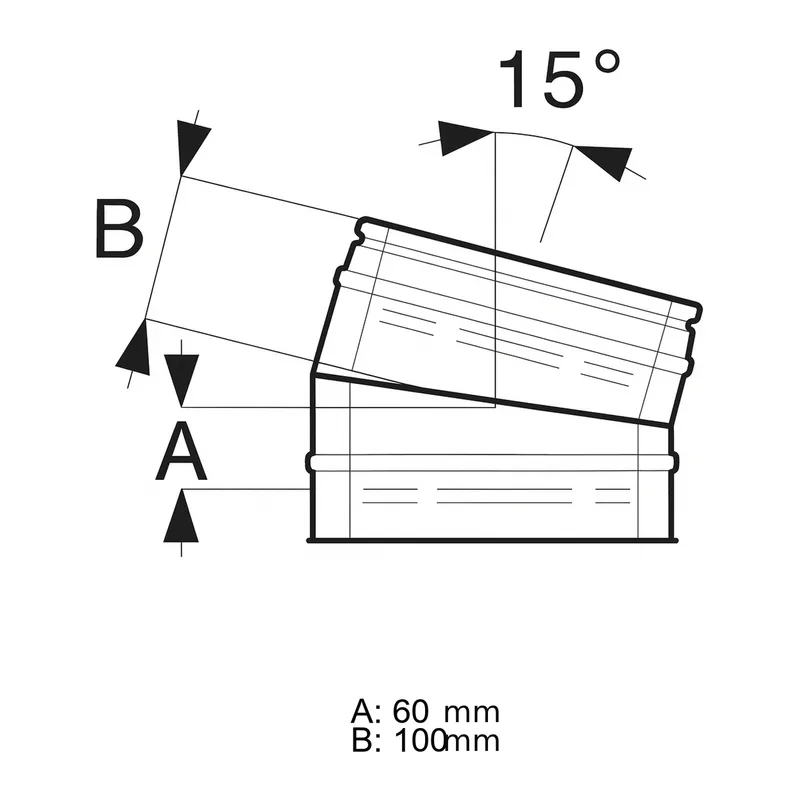 Schiedel ICS coude 15° Ø200 mm double paroi brillant
