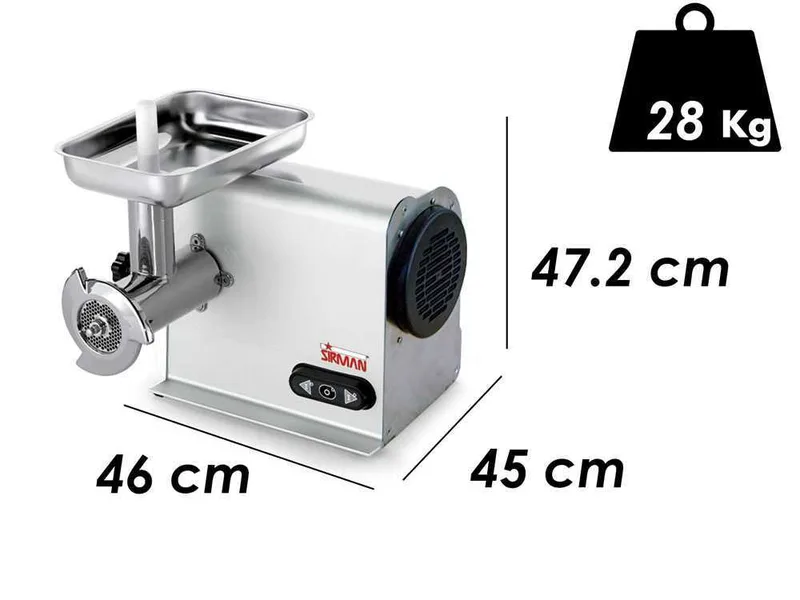 Sirman TC 22 Dakota FX - Hachoir à viande électrique - en aluminium et acier inox