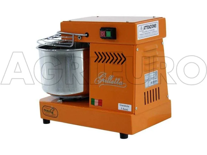 Pétrin à spirale électrique - Famag Grilletta IM5 Color - Orange 5 kg - 8 L