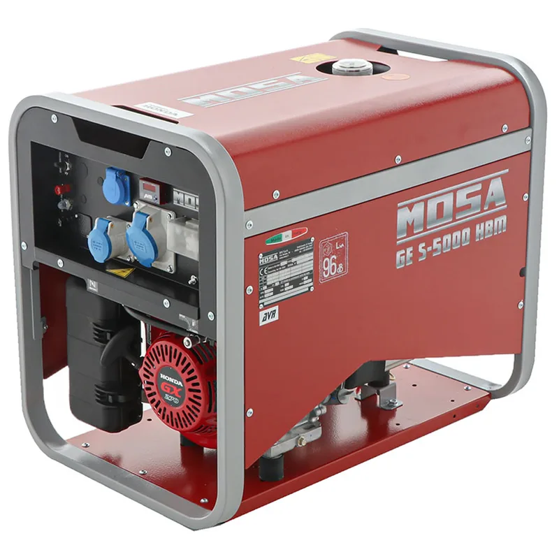 MOSA GE S-5000 HBM AVR - Groupe électrogène à essence avec AVR 4.4 KW - Continue 3.6 kW Monophasé - Moteur Honda GX270