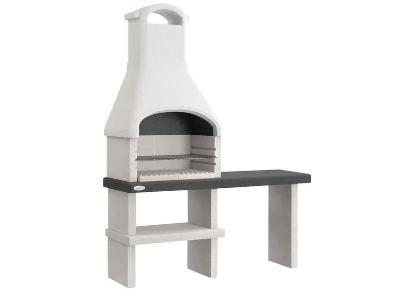 Palazzetti Orlando - Barbecue à bois et à charbon en maçonnerie - avec table d'appoint