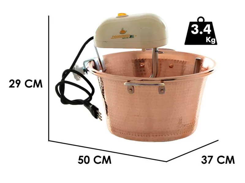 LAR Polentamatic - Chaudron électrique en cuivre martelé pour la polenta à induction 6.5L - 8W max