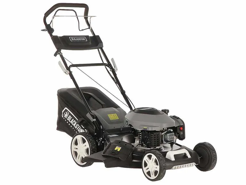BlackStone Essentials ESP 560-224 - Tondeuse à gazon thermique tractée - 4 en 1 - Moteur thermique de 224 cm³