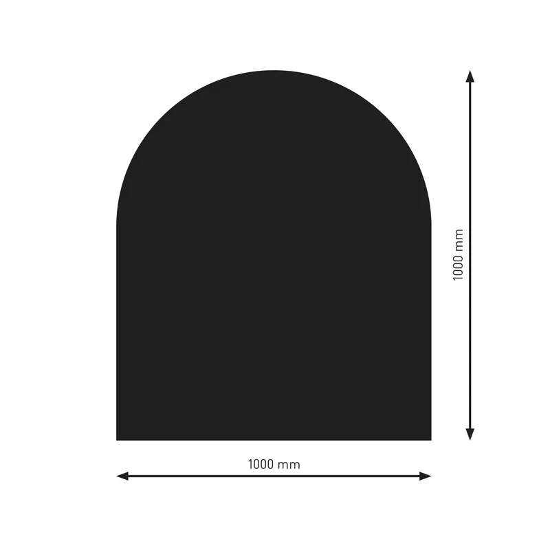 Plaque de sol Raik B3 demi-ronde noire revêtue par poudre 1000 x 1000 mm