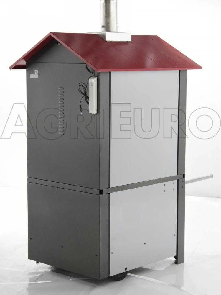 AgriEuro Medius 80 EXT - Four à bois en acier d'extérieur - Ventilé - Toit rouge