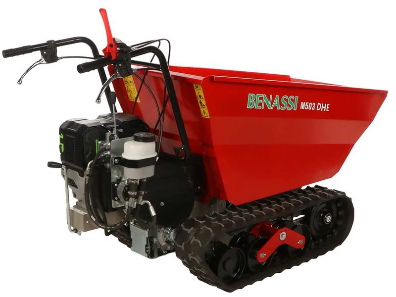 Benassi M503E DH - Brouette motorisée à batterie avec moteur EGO - 56V 12Ah - Basculement hydraulique