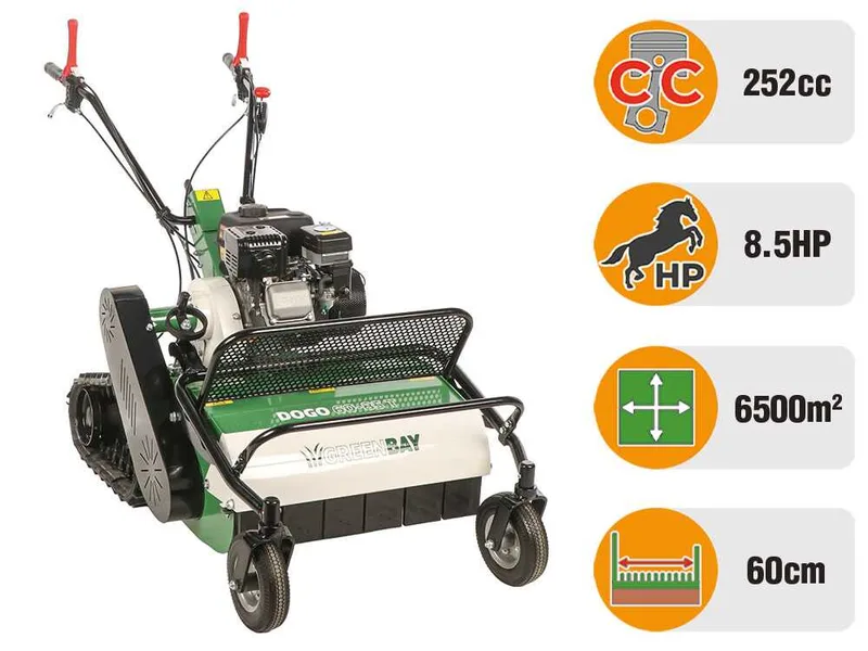 GreenBay DOGO 60-85 T - Tondeuse débroussailleuse professionnelle sur chenilles - Loncin LC175F-2