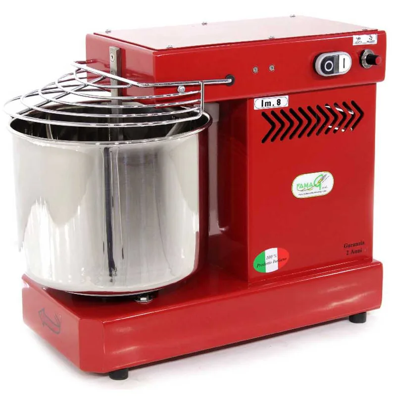 Pétrin à spirale Famag IM 8 à 10 vitesses avec moteur électrique - 8 KG - Rouge