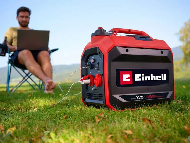 Einhell TC-IG 2200 - Groupe électrogène inverter à essence de 1.9 kW - Continu 2.2 kW Monophasé