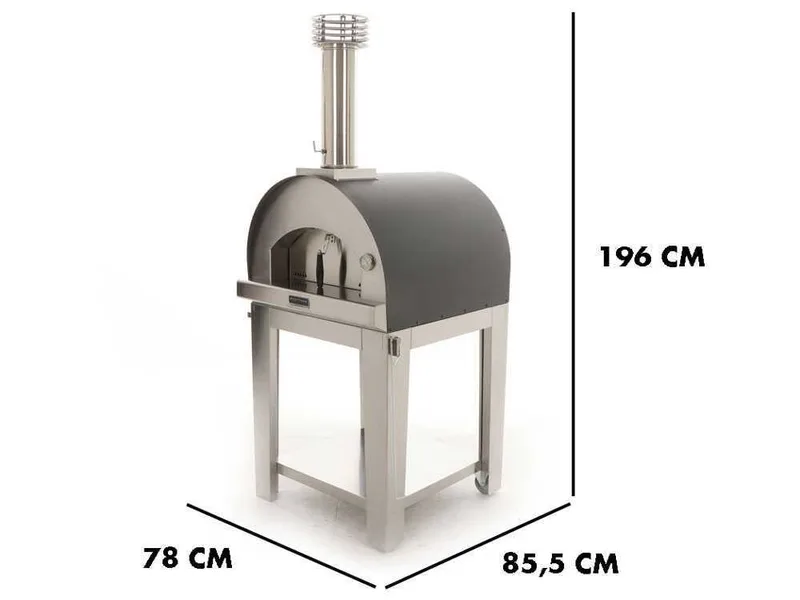 Fontana Margherita - Four à bois d'extérieur avec chariot - Anthracite