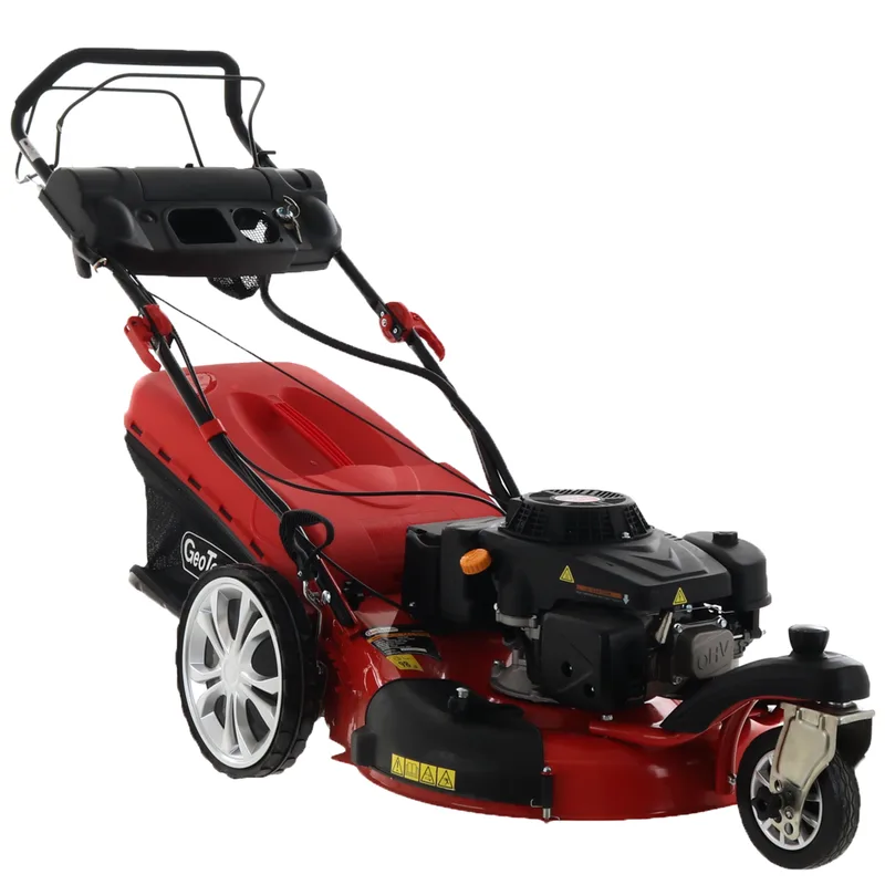 GeoTech Pro S58-3 BMSWGE L225 -Tondeuse à gazon thermique tractée - Roue pivotante - Démarrage électrique