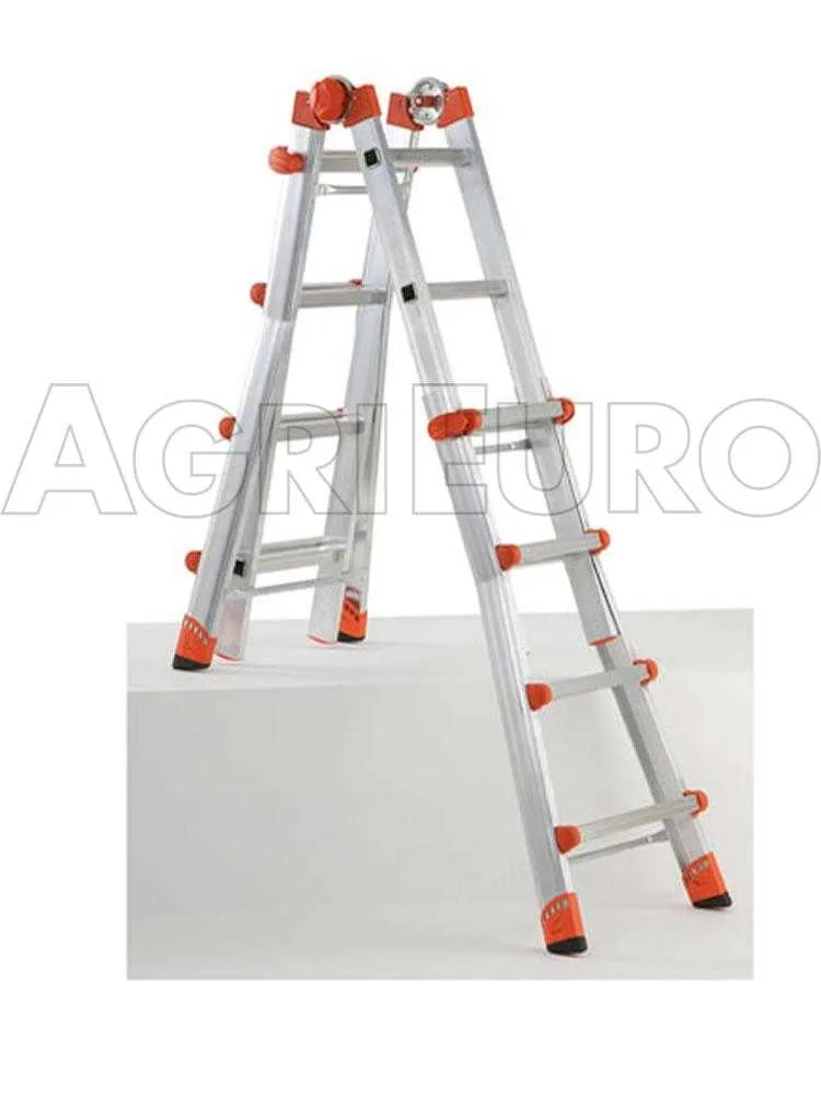 Gierre Peppina AL040DS - 2x10 marches, 5.70 m - Échelle télescopique en aluminium