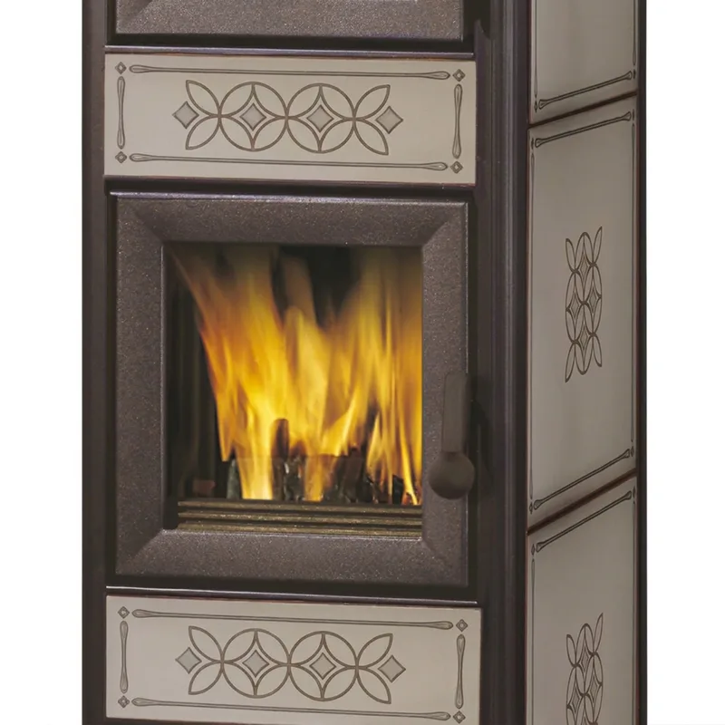 EK63 Decor C Evo Poêle à bois céramique gris tourterelle