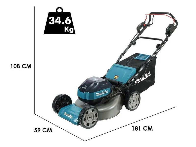 Makita LM004JB101 - Tondeuse à batterie - Coupe de 53 cm - Bac de 70 L - 64V 10Ah