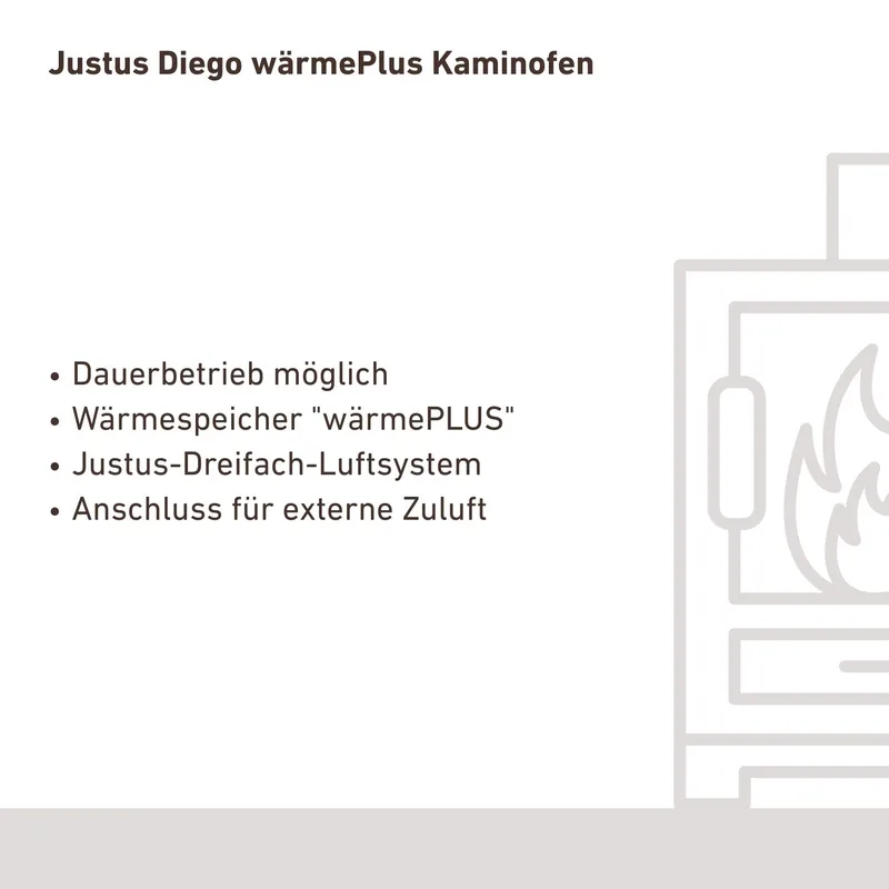 Justus Diego poêle à bois wärmePlus