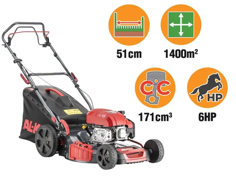 Al-Ko Easy 5.16 SP-D - Tondeuse à gazon thermique tractée - 4 en 1 - Moteur AL-KO Tech 7500 de 171 cm³
