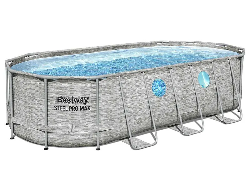 Bestway Steel Pro Max Splashview 56716 - 549x274x122 cm - Piscine ovale pour 7-8 personnes