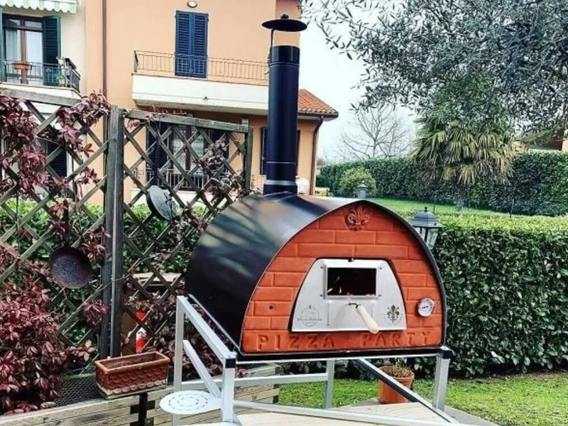 Pizza Party Pizzone - Four à pizza à bois d'extérieur - Chambre de cuisson 60 x 80 cm - Sole en biscotto réfractaire