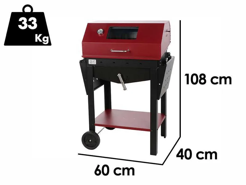 Seven Italy Eliseo Medium - Barbecue à charbon en fer artisanal - 57,5x37 cm