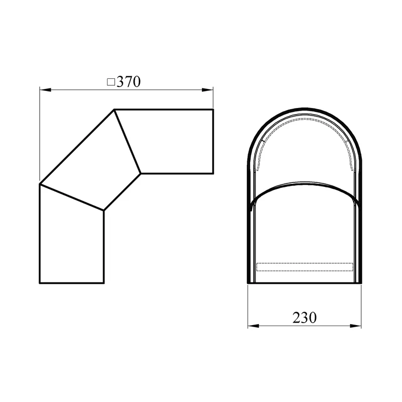 Raik Basic écran thermique 150mm noir double pour coude 3 pièces 90° pour tuyau de fumée / conduit de fumée