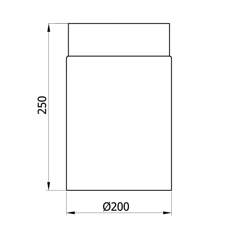 Raik Basic tuyau de fumée 200mm noir L: 250mm pour tuyau de fumée / conduit de fumée
