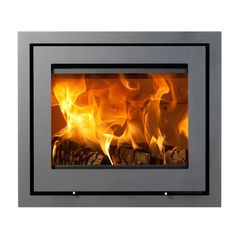 Lotus H570 insert de cheminée à bois gris / charnières à gauche