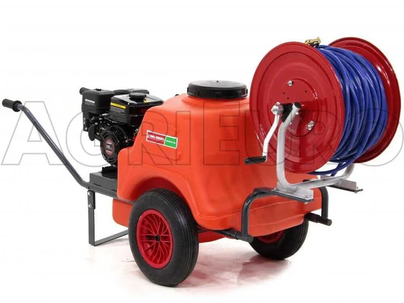 Groupe motopompe de pulvérisation Comet APS 41 Honda Gx 160 sur chariot Dal Degan avec réservoir 150 l