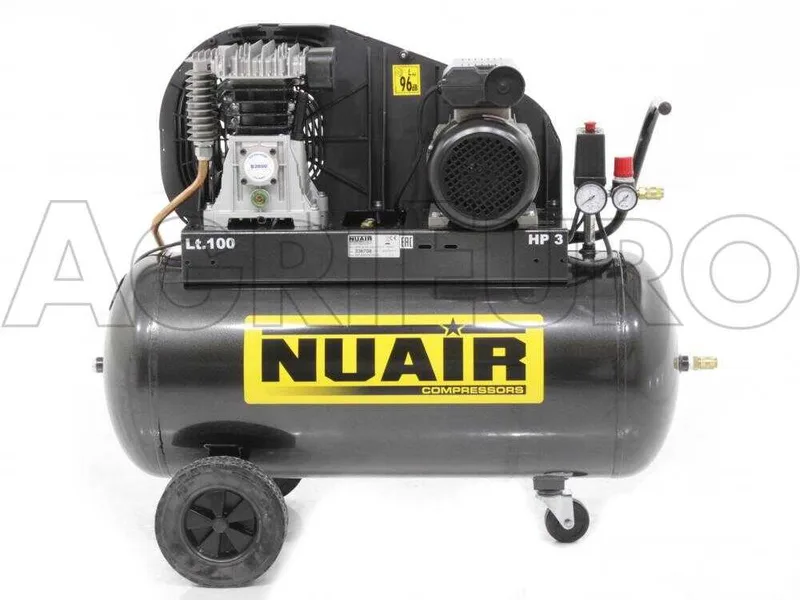 Nuair B2800B/100 CM3 - Compresseur d'air électrique monophasé à courroie - Moteur 3 CV - 100 L