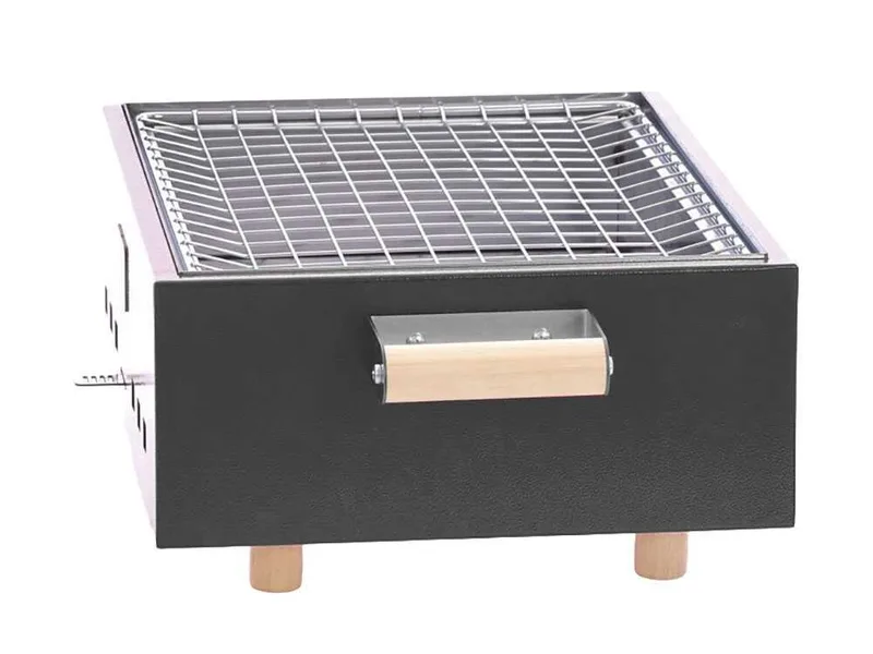 Barbecue de table à charbon Dalmazio - Artisanal - Coque noire anthracite