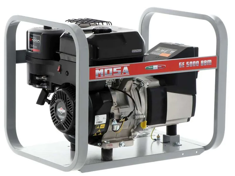 MOSA GE 5000 BBM - Groupe électrogène à essence 4.5 KW - Continue 3.6 kW Monophasé - Moteur B&S XR1450