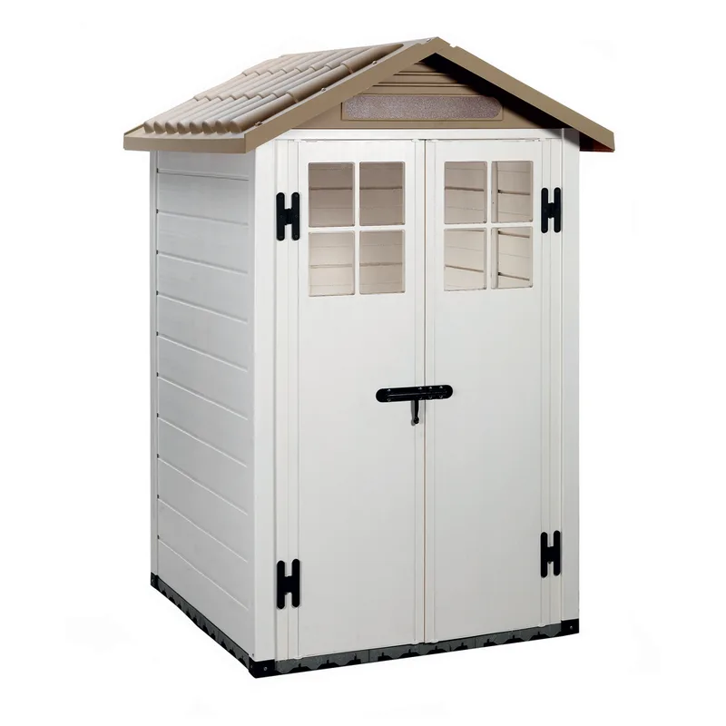 Garofalo Tuscany Evo 120 - Abri de jardin - Avec fenêtres et porte à double battant - 122,5 x 122,5 x 214 cm