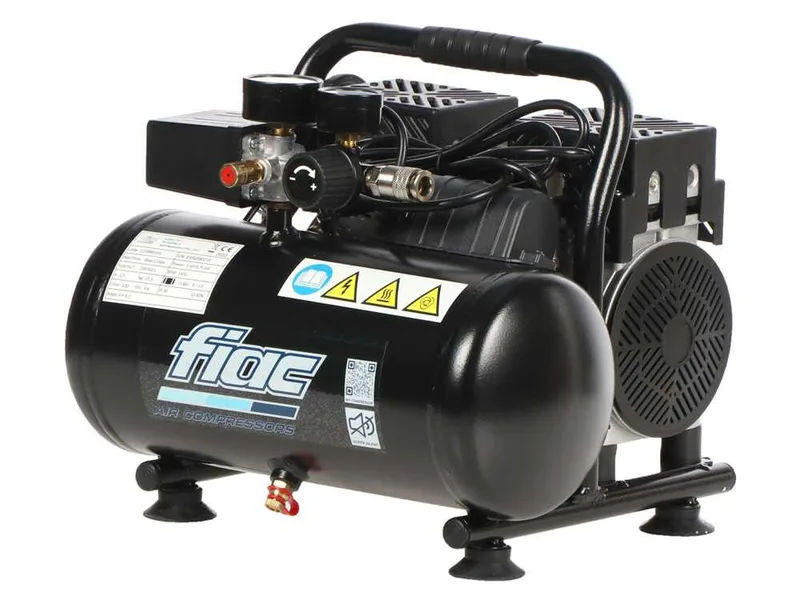 Fiac SUPERSILENT 6/1 - Compresseur d'air électrique portatif monophasé silencieux, oil-less - Moteur 1 CV - 6 L
