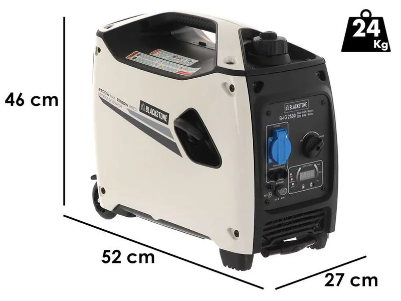 BlackStone B-iG 2500 - Groupe électrogène inverter à essence version à roues 2.2 kW - Continue 2 kW monophasé