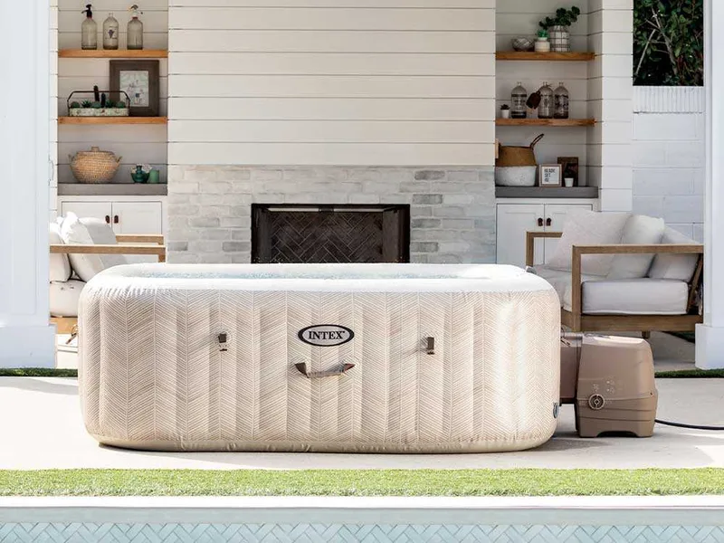 Intex carrée Chevron Deluxe 28472EX - Ø193x71 cm - Spa gonflable à hydromassage