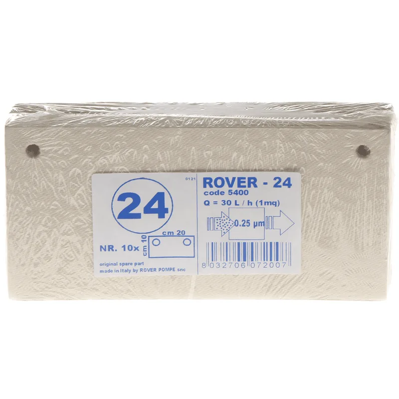 Type 24 - Cartons filtrants pour pompe-filtre Pulcino - 20x10 cm - 10 pièces