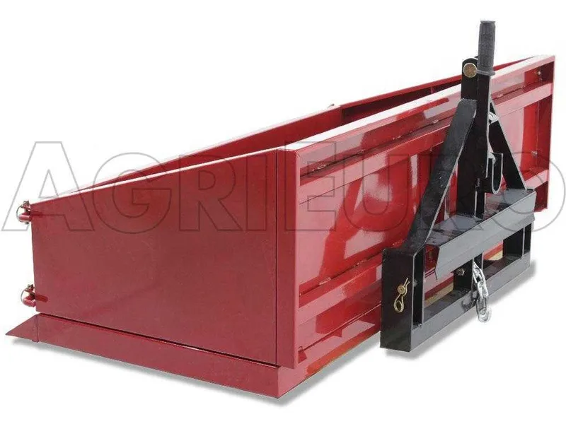 Benne agricole pour tracteur GeoTech Pro TB150 basculante en métal - lame de raclage