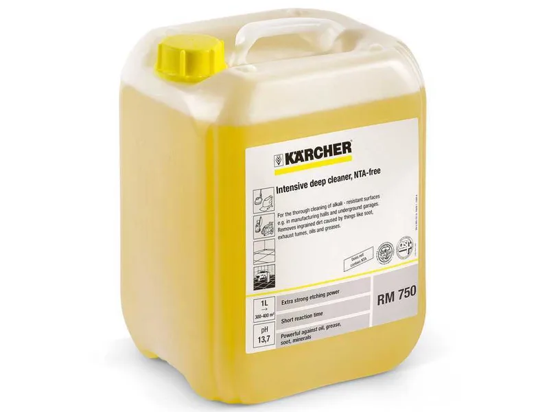 10 L Détergent intensif pour lavage profond - pour nettoyeur haute pression et laveur de sol Karcher